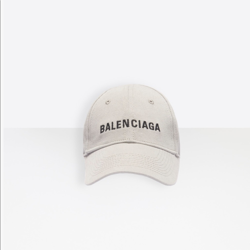 BALENCIAGA GREY LOGO CAP